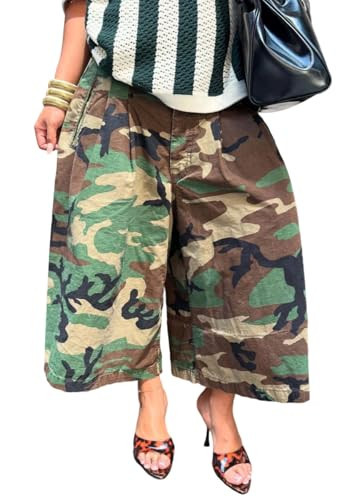 Cargo Pants Women Jeans Relaxed Fit High Waisted Baggy Y2k Capri Denim Pants Harem Plus Size Y2k ... | Amazon (US)