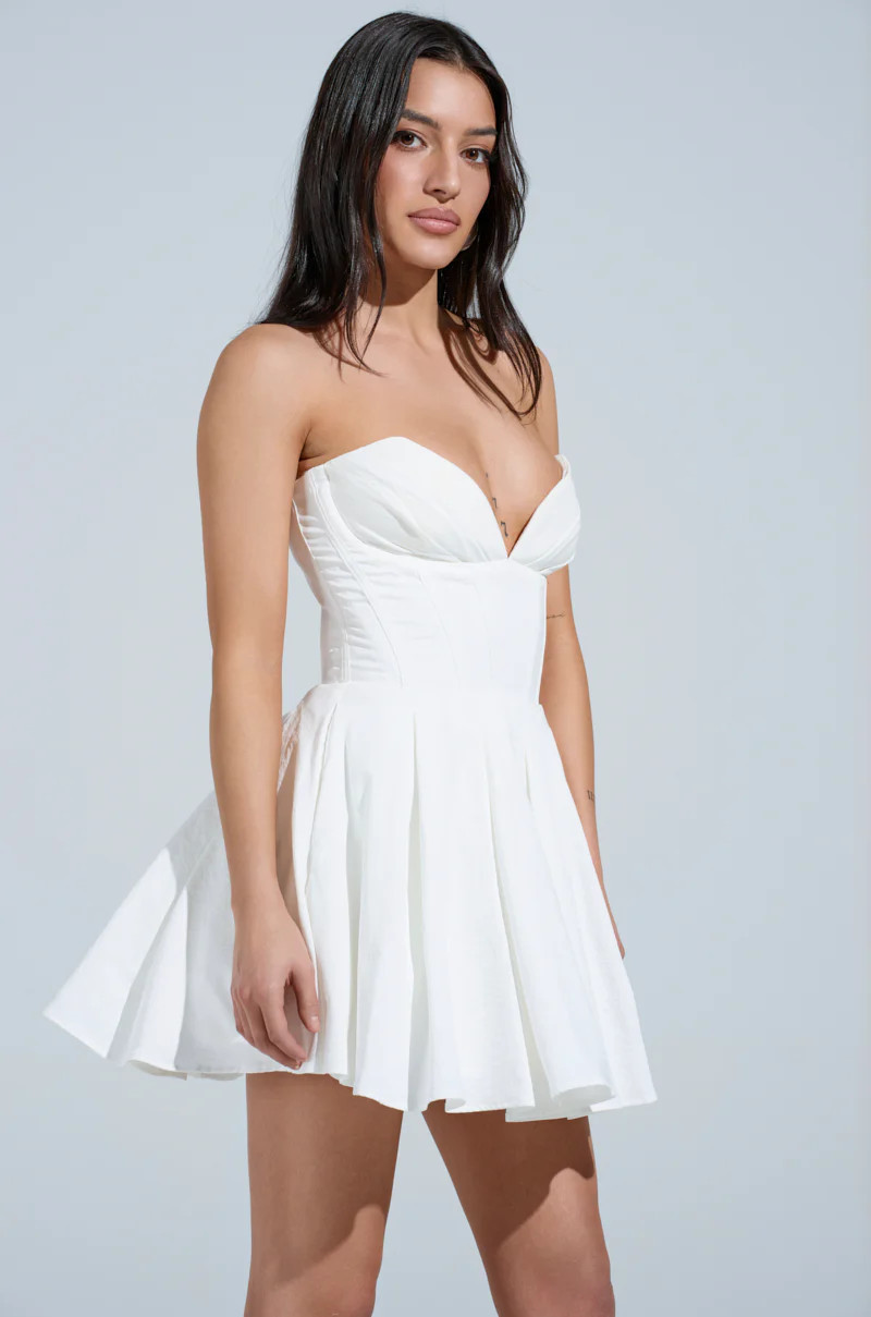 STAY FOREVER WHITE MINI DRESS | AKIRA