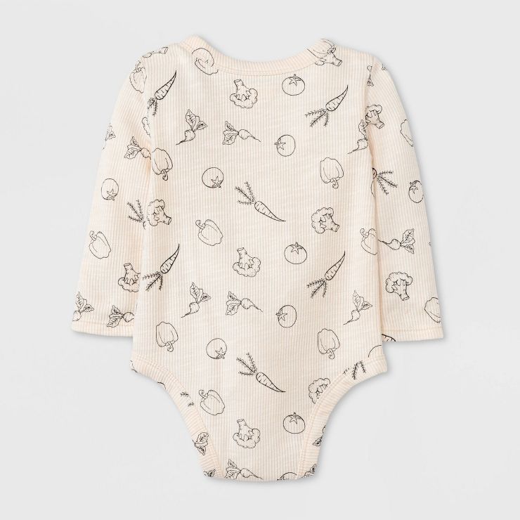 Grayson Collective Baby Long Sleeve Ribbed Bodysuit Bonnet Set - Cream | Target