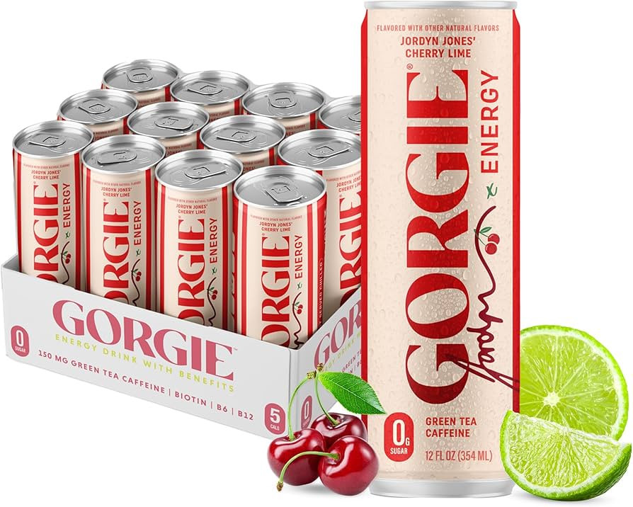 GORGIE Jordyn Jones Cherry Lime, Sugar-Free Natural Energy Drink Sparkling, Healthy Energy Drinks... | Amazon (US)