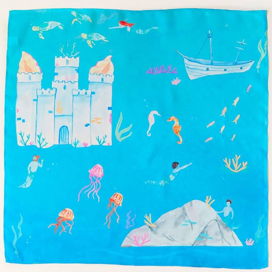 Sarah's Silks Mini Playmap | Under The Sea | 21" x 21" Silk | Amazon (US)