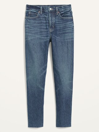 Extra High-Waisted Button-Fly Sky-Hi Straight Cut-off Non-Stretch Jeans for Women | Old Navy (US)