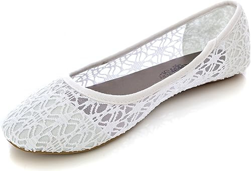 Charles Albert Women's Breathable Crochet Lace Ballet Flat | Amazon (US)