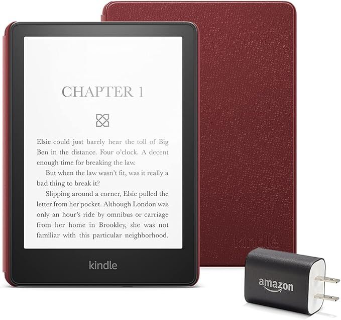 Kindle Paperwhite Essentials Bundle including Kindle Paperwhite - Wifi, Ad-supported, Amazon Leat... | Amazon (US)