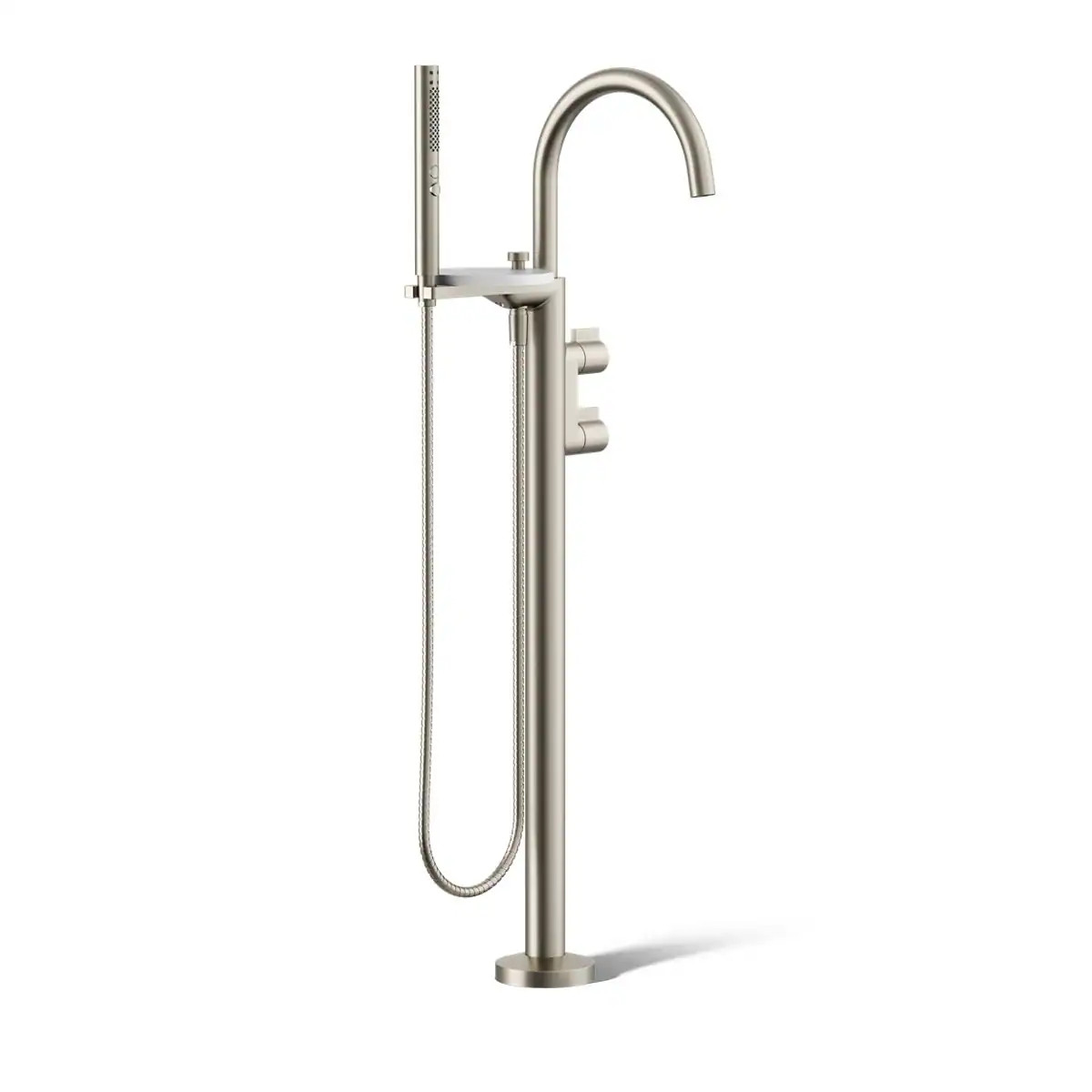 KOHLER Components Vibrant Brushed Nickel 2-handle Freestanding High-arc Bathtub Faucet with Hand Shower one_size | T77984-4-BN | Lowe's