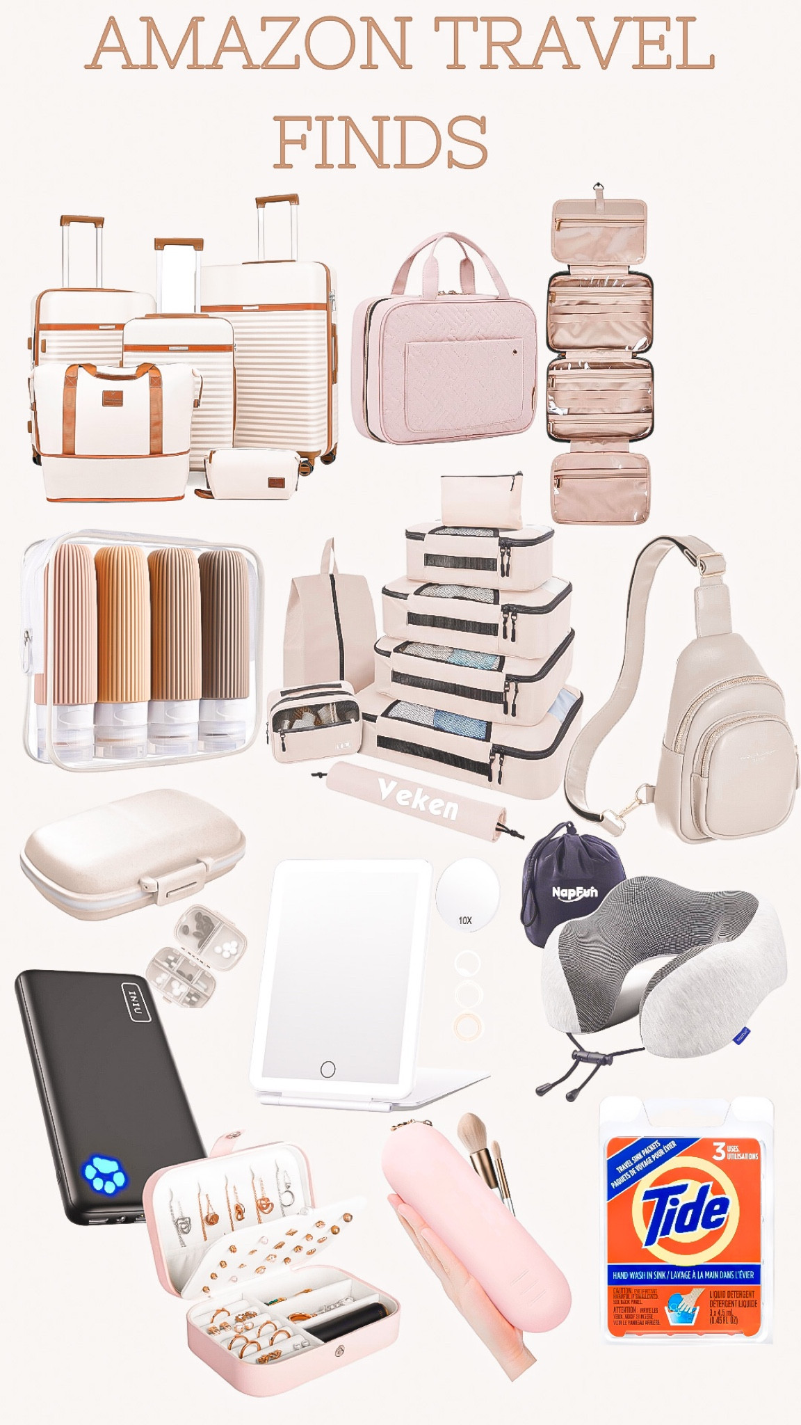 Amazon travel finds ✈️ 

Are you heading on a trip ? Add these items to cart to make traveling a breeze 😊🎉

I own the toiletry bag - size large ! It goes everywhere with me. Holds soooo many products 

Pill case - perfect travel size. Can fit in your purse - own and recommend 
Shampoo bottles - own similar and makes cute and functional for travel needs 


Amazon finds, Amazon must haves , travel finds , Amazon travel finds , luggage , neutral luggage , toiletry bag, shampoo bottles , packing cubes , sling bag, belt bag,  portable charger , travel mirror , travel pillow , pill case , pill organizer , makeup brush case , to go detergent 

#LTKfindsunder50 #LTKGiftGuide #LTKxPrime