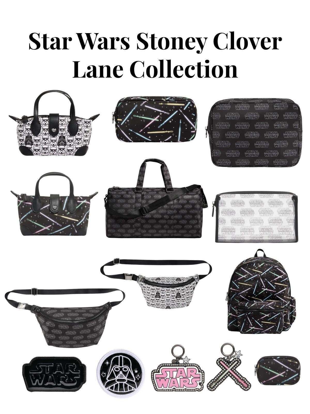 Stoney Clover Lane Star Wars collection featuring light sabers, stormtroopers, and more 🖤🤍

#LTKootd #LTKTravel #LTKSeasonal