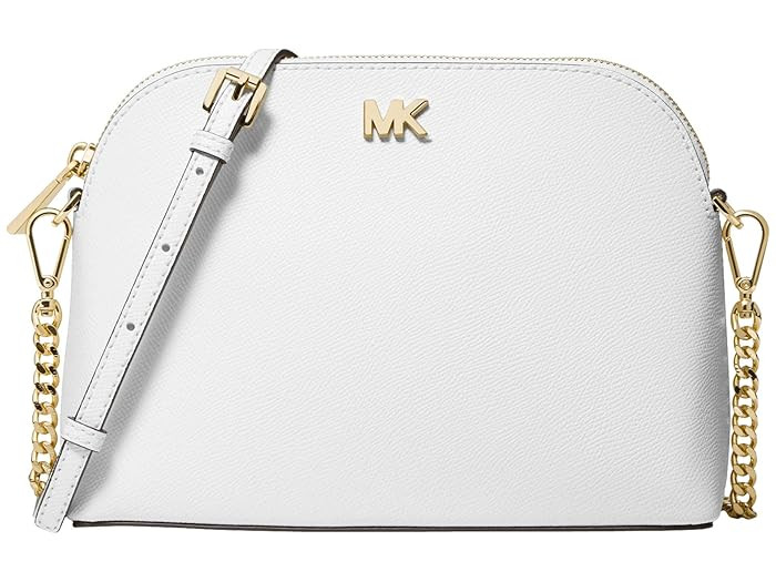 MICHAEL Michael Kors Large Zip Dome Crossbody (Optic White) Handbags | Zappos