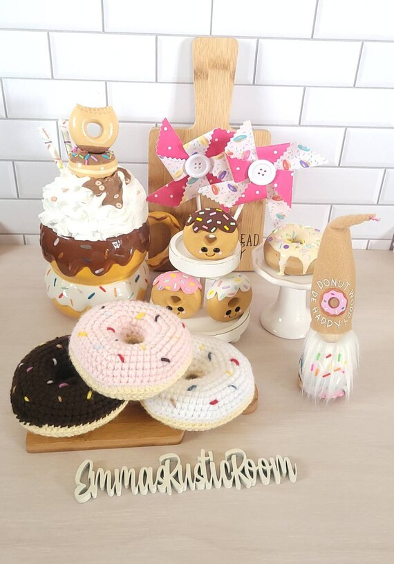 Crochet Donuts/tiered Tray Decor/ Donuts/farmhouse/farmhouse - Etsy | Etsy (US)