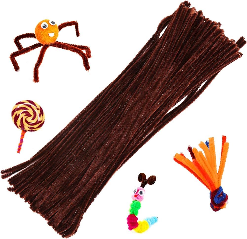 100 Pieces Pipe Cleaners Chenille Stem, Solid Color Pipe Cleaners Set for Pipe Cleaners DIY Arts ... | Amazon (US)