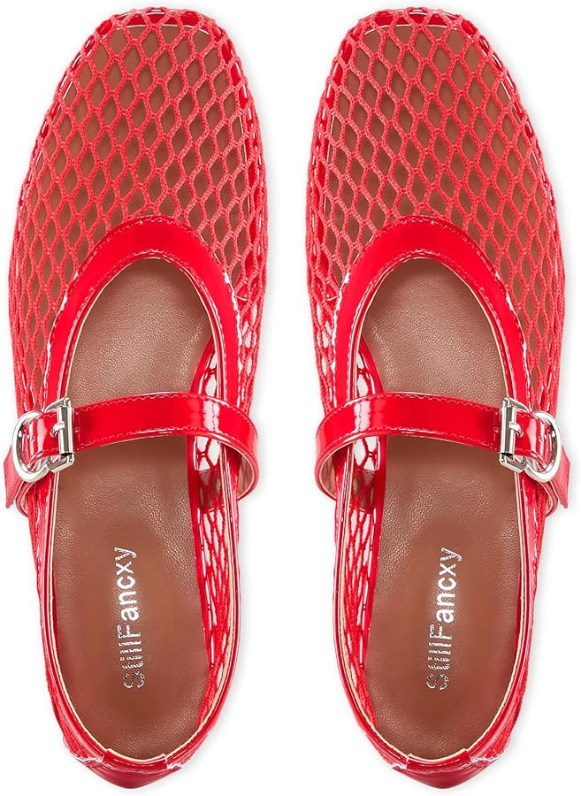 Amazon.com | StillFancxy Mesh Ballet Flats for Women Buckle Strap Mary Jane Flats Causal Ballerin... | Amazon (US)