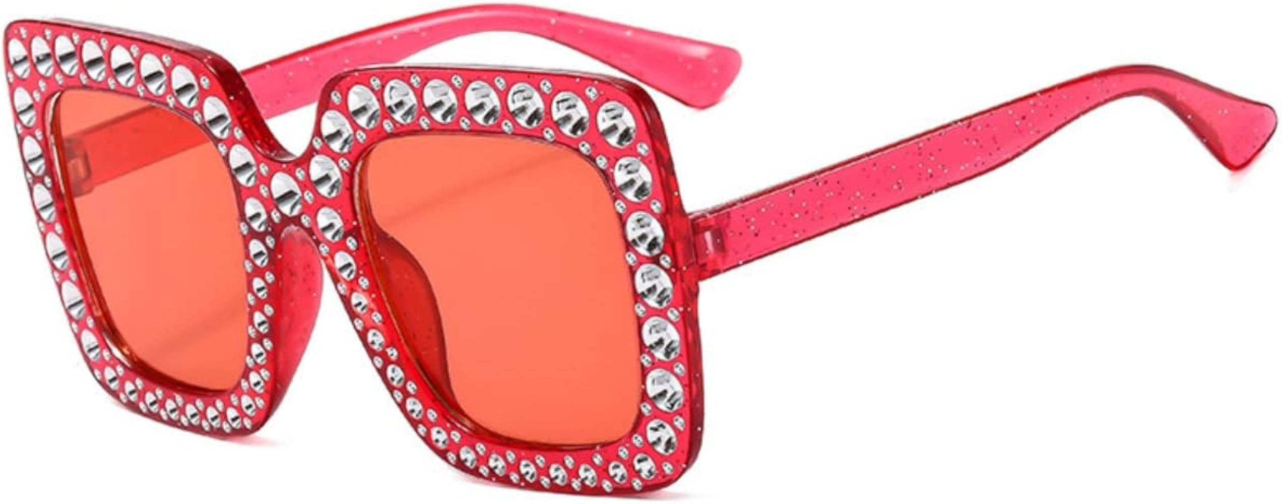 IKANOO Oversized Crystal Sunglasses for Women Square Thick Frame Bling Rhinestone Sparkling Glass... | Amazon (US)