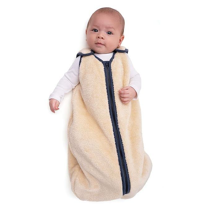 baby deedee Sleep Nest Teddy Baby Sleeping Bag, Oatmeal Navy, Medium (6-18 Month) | Amazon (US)