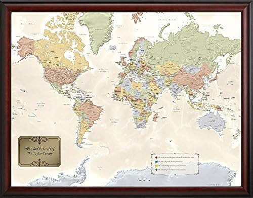 Map Your Travels Deluxe Push Pin World Map | Premium Wood Frame | Personalized Gift Map | Handmade i | Amazon (US)