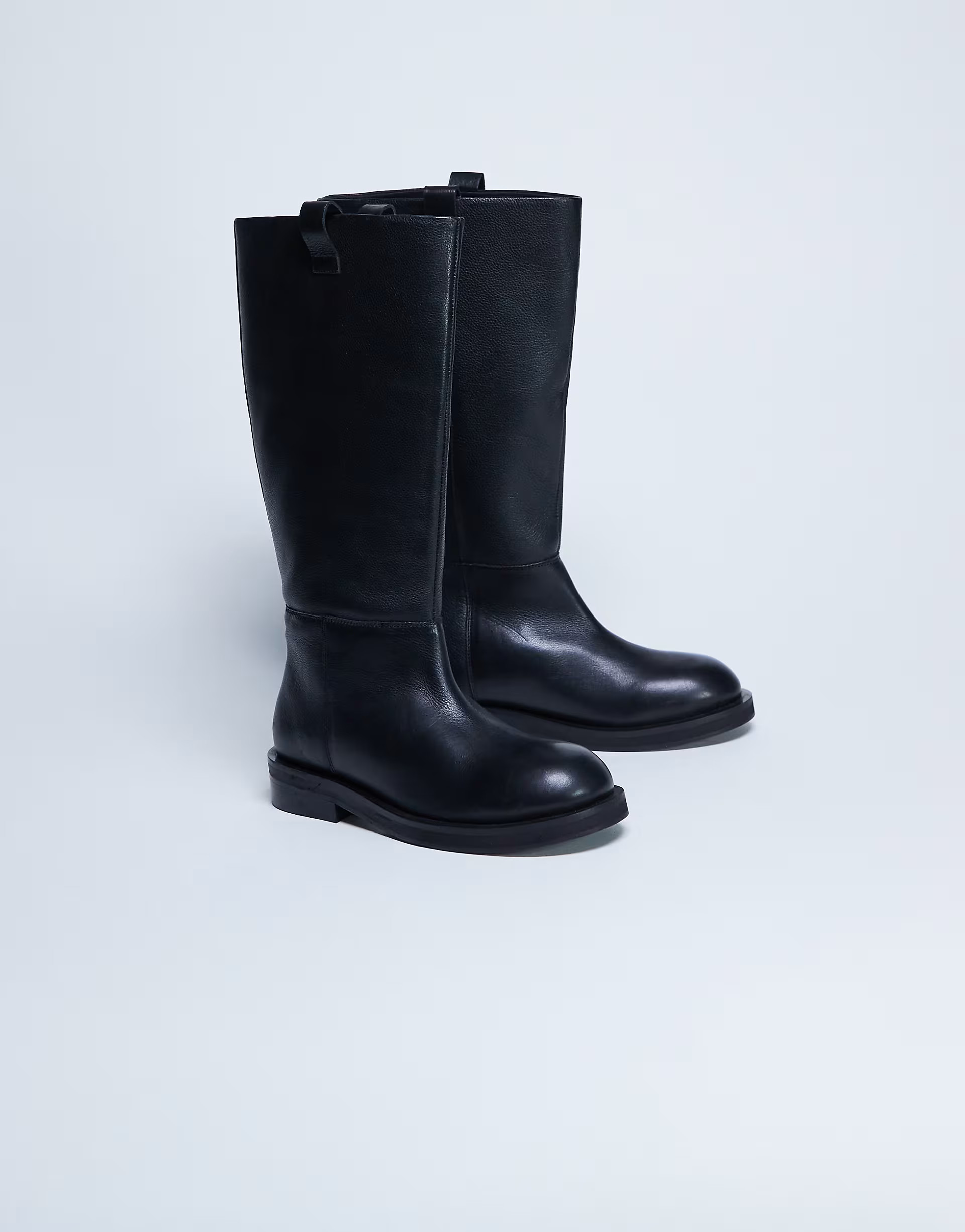 Rory real leather riding boots in black | Topshop