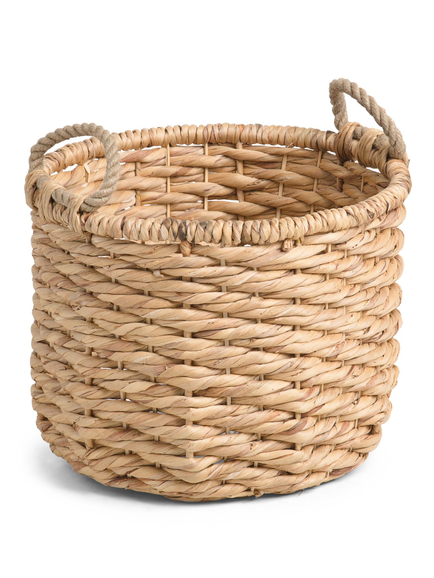 Small Round Natural Basket With Rope Handle | Marshalls