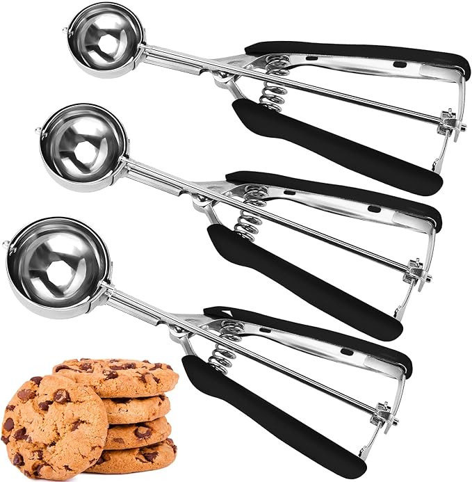 Cookie Scoop Set, Include 1 Tablespoon/ 2 Tablespoon/ 3 Tablespoon, Cookie Dough Scoop, Cookie Sc... | Amazon (US)