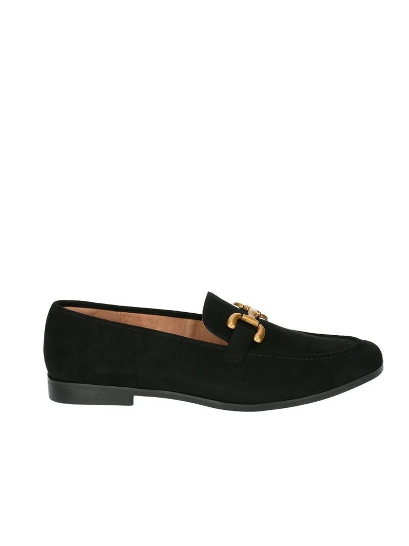 Time and Tru Women's Faux Leather Loafers with Buckles | Walmart (US)