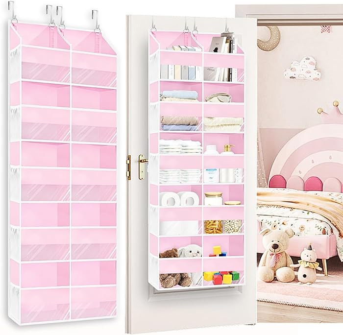 Ofiray-home Pink Over The Door Organizer 5 Tiers, Extra Large Behind Door Storage of 10 Compartme... | Amazon (US)