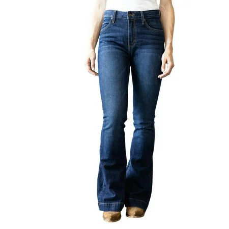 Kimes Ranch Women s Dark Wash Jennifer High Rise Wide Flare Jeans (8 32 ) | Walmart (US)
