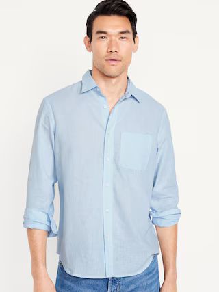 Regular Fit Everyday Linen-Blend Shirt for Men | Old Navy (US)