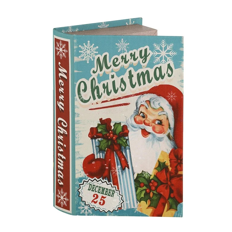 Mr. Christmas 8.5" Vintage Decorative Santa with Present Book, Blue | Walmart (US)