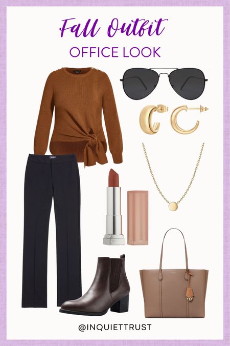 Here's an easy office outfit to copy: stylish sweater, black pants, cute handbag and more!
#plussize #outfitinspo #curvyoutfit #workwear

#LTKworkwear #LTKstyletip #LTKshoecrush