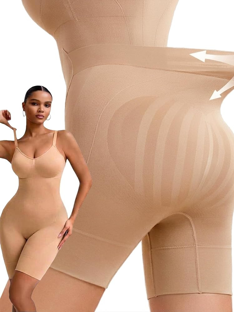 Bathroom-Friendly Shapewear Bodysuit Shorts for Women-Seamless Compression Tummy Control Body Sha... | Amazon (US)