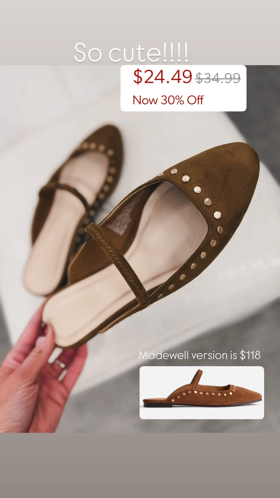 Gold studded flats. Way more affordable than the Madewell version. 


#LTKSaleAlert #LTKmomlife #LTKSeasonal
