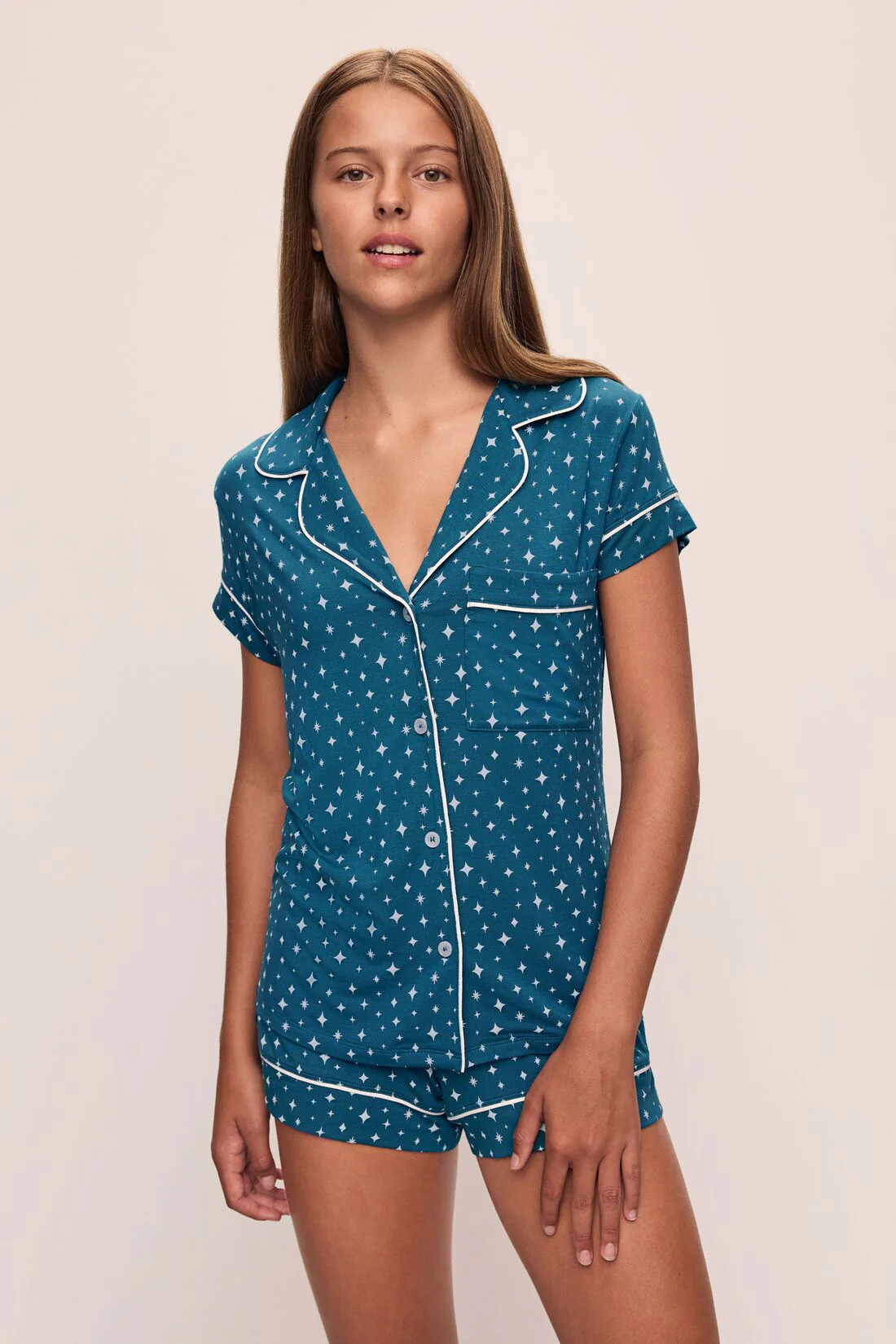 Gisele Printed TENCEL™ Modal Shortie Short PJ Set | Eberjey