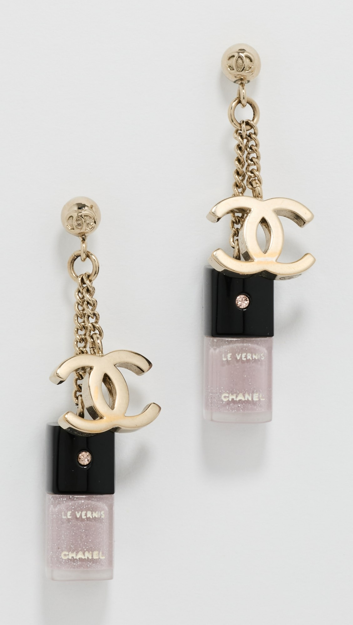 Chanel Multi Silver Nail Polish Earrings | Shopbop