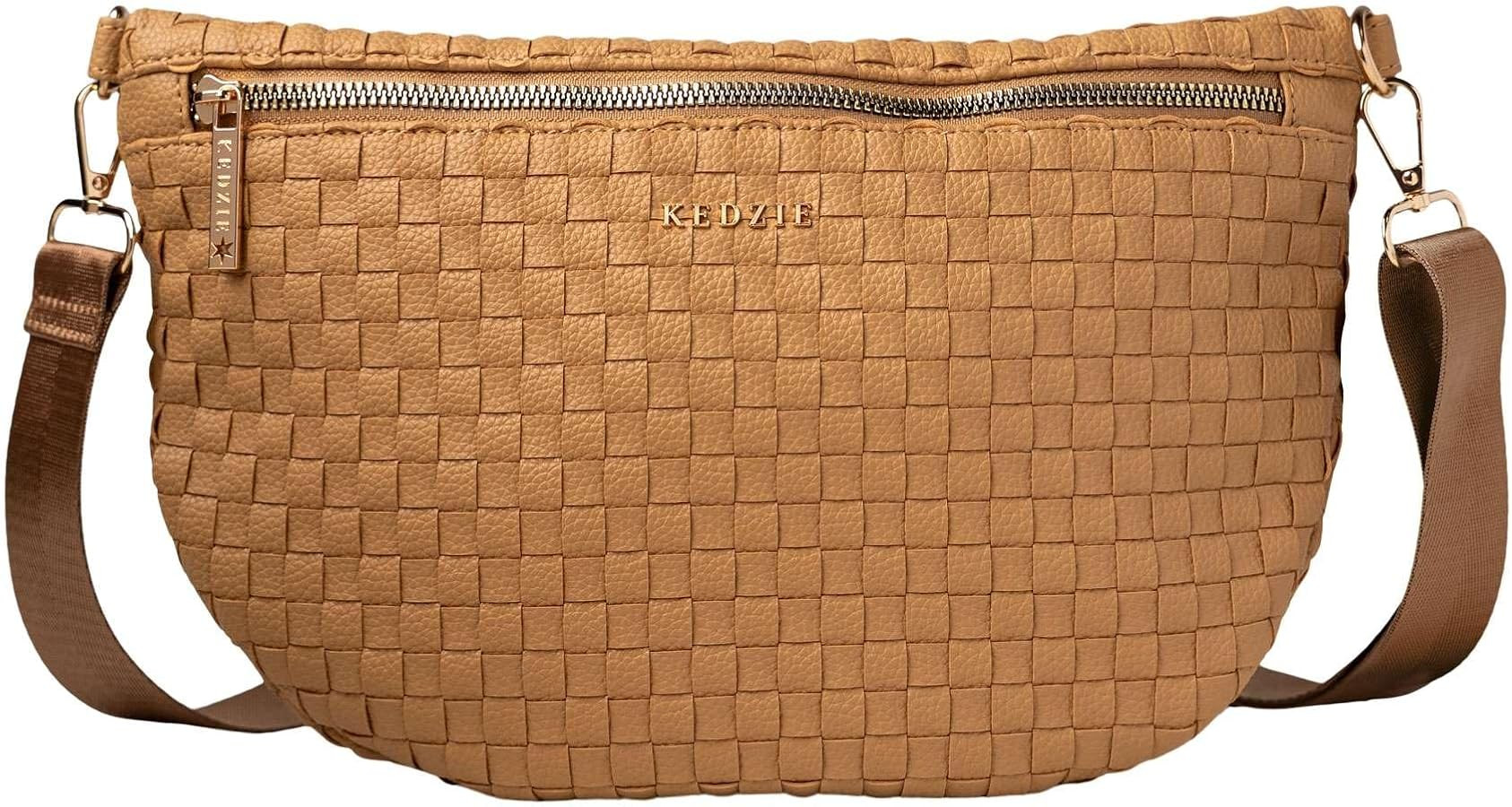 KEDZIE Terrace Woven Crossbody Bag Adjustable Strap Everyday Shoulder Purse for Women | Amazon (US)