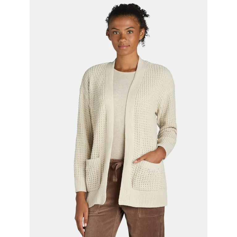 Time and Tru Women's Chenille Cardigan Sweater, Midweight, Sizes XS-XXXL | Walmart (US)