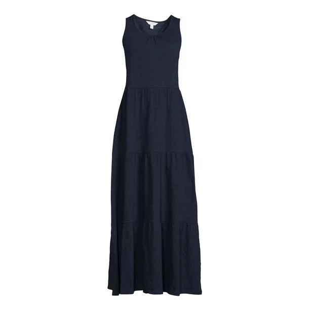Time and Tru Women's Sleeveless Tiered Maxi Dress - Walmart.com | Walmart (US)