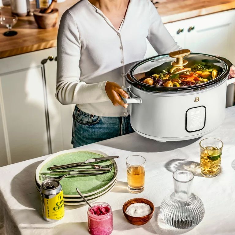 Beautiful 6 qt Programmable Slow Cooker, White Icing by Drew Barrymore | Walmart (US)