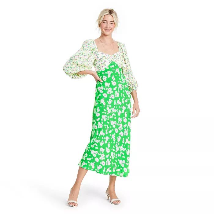 Daisy Long Sleeve Swing Dress - RIXO for Target Green | Target