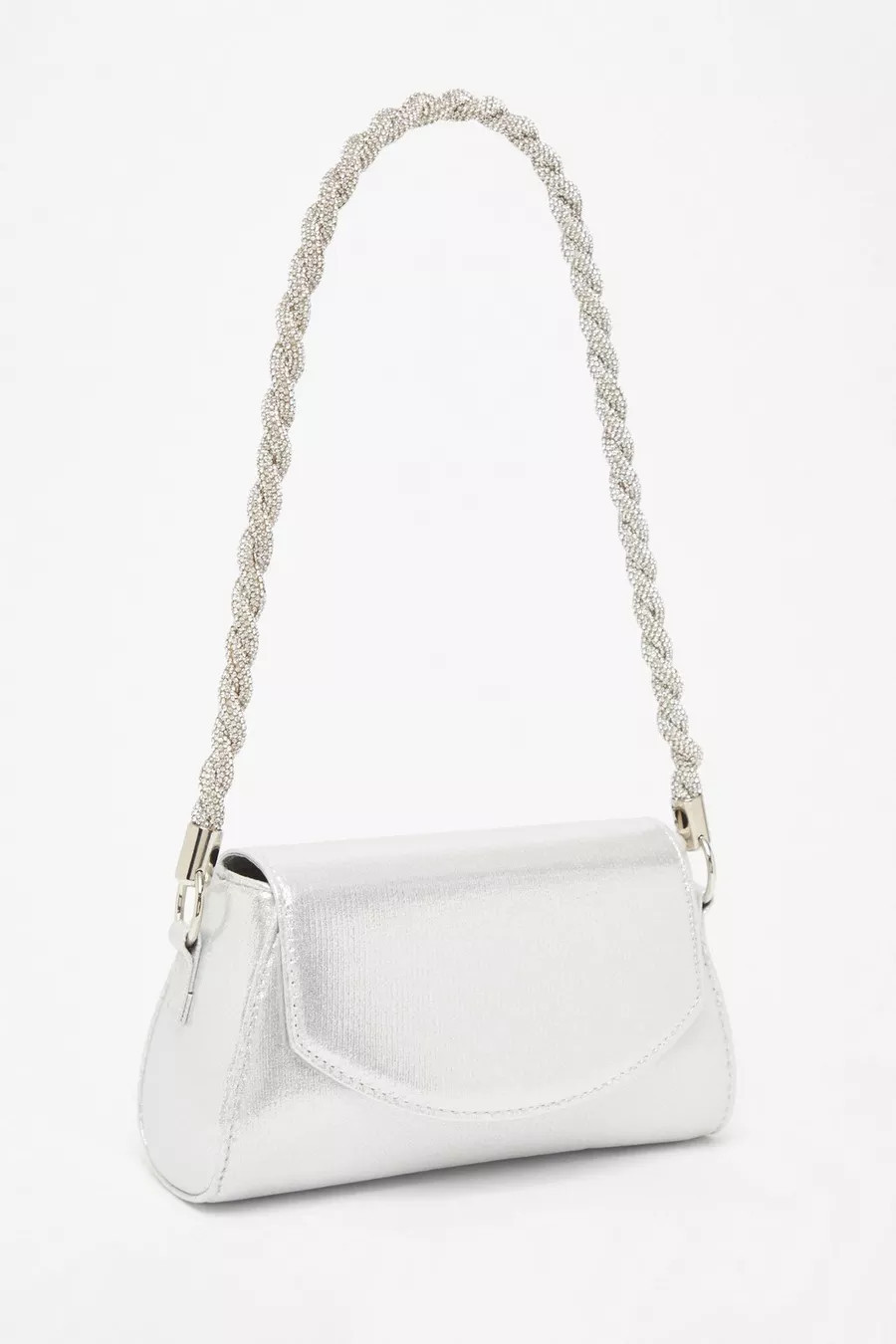 Silver Diamante Strap Shoulder Bag | Boohoo.com (UK & IE)