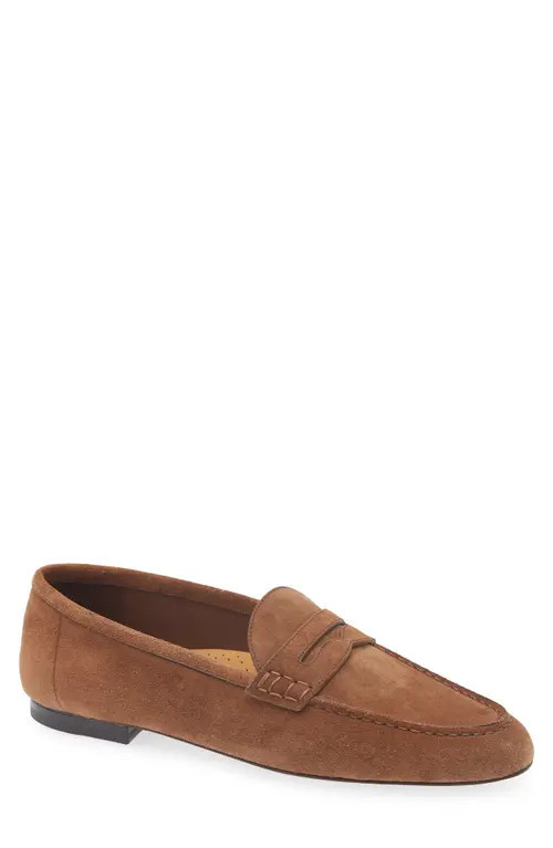 Ralph Lauren Purple Label Collins Suede Penny Loafer in Chesnut Brown at Nordstrom, Size 11 | Nordstrom