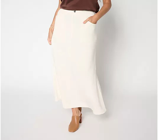 Peace Love World Regular French Terry Pull-On Seamed Skirt - QVC.com | QVC