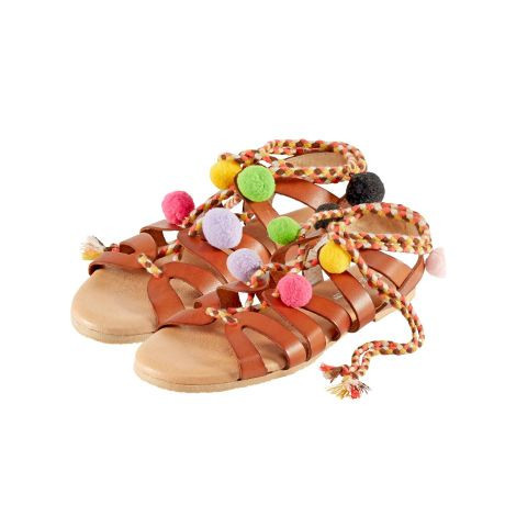 Sandale, Bommel, Schnürung, Vintage-Look | Conleys DE