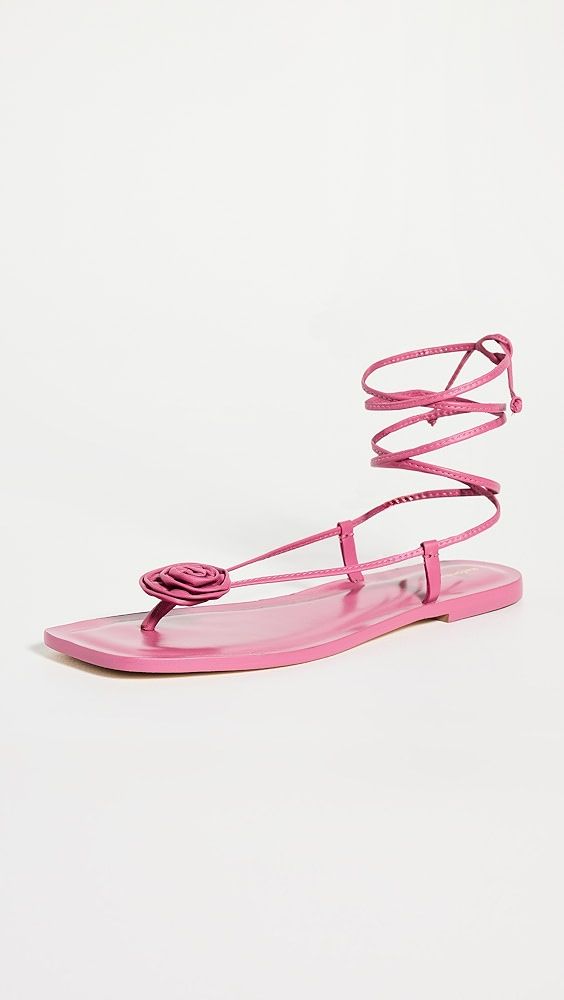 Reformation Vicky Lace Up Rosette Leather Sandals | Shopbop | Shopbop