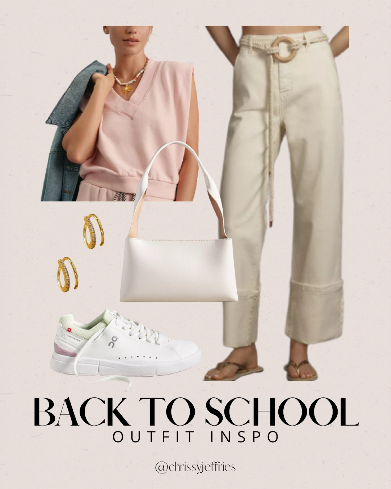  Discover the perfect back-to-school outfit that combines style and comfort. Featuring a chic pink sleeveless top, cream wide-leg pants with a trendy belt, and crisp white sneakers, this look is ideal for a day on campus. Accessorize with a sleek white bag and gold hoop earrings for a polished finish. Stay fashionable and ready for anything the school year throws at you! 

#BackToSchoolFashion #TrendyOutfits #CampusStyle #StudentFashion #ComfyChic

#LTKworkwear #LTKsummer