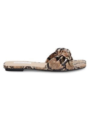 Eve Snake Embossed Leather Sandals | Saks Fifth Avenue OFF 5TH