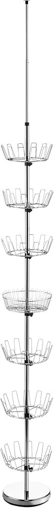 Whitmor 6 Tier Floor-To-Ceiling Shoe Spinner - Adjustable with Basket | Amazon (US)