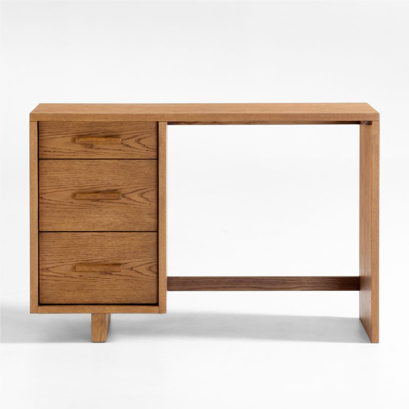 Grayson Barley Brown Wood 3-Drawer Kids Desk + Reviews | Crate & Kids | Crate & Barrel