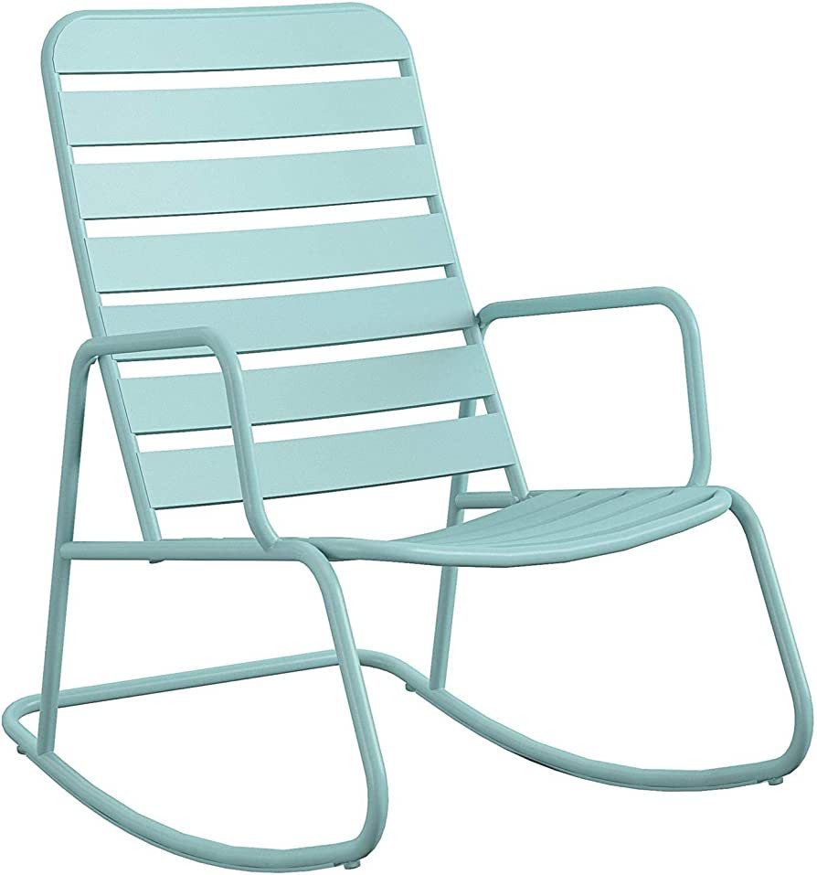 Novogratz Poolside Gossip Collection, Roberta Outdoor/Indoor Rocking Chair, Aqua Haze | Amazon (US)