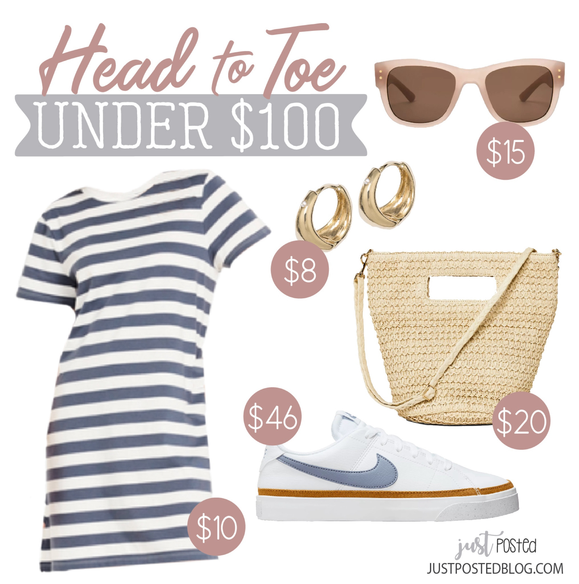 Loving this look! Great deal on the striped dress and Nike sneakers! 

#LTKFindsUnder100 #LTKShoeCrush #LTKSummerSales