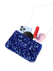 Lightweight, Business Casual Rhinestone Decor Bucket Bag Mini Drawstring Design, Clear Bag Pearl ... | SHEIN