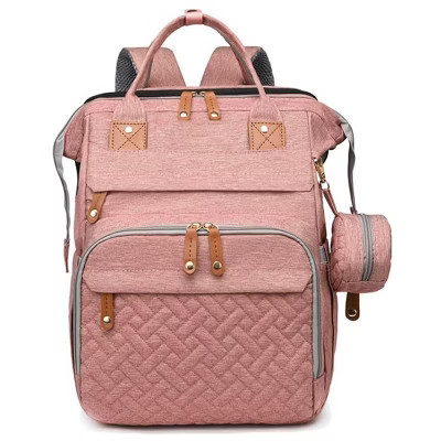 Itopfox Baby Diaper Backpack with Changing Station, Large Capacity Waterproof Diaper Bag for Parents, USB Port & Stroller Straps, Pink | Target