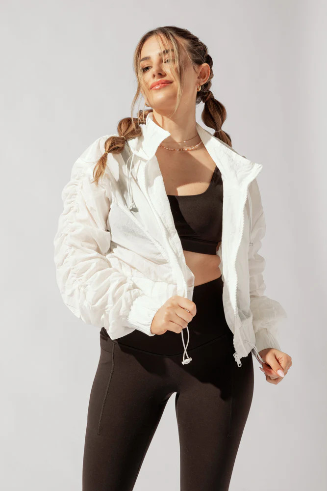 Whimsical Breeze Windbreaker - White | POPFLEX